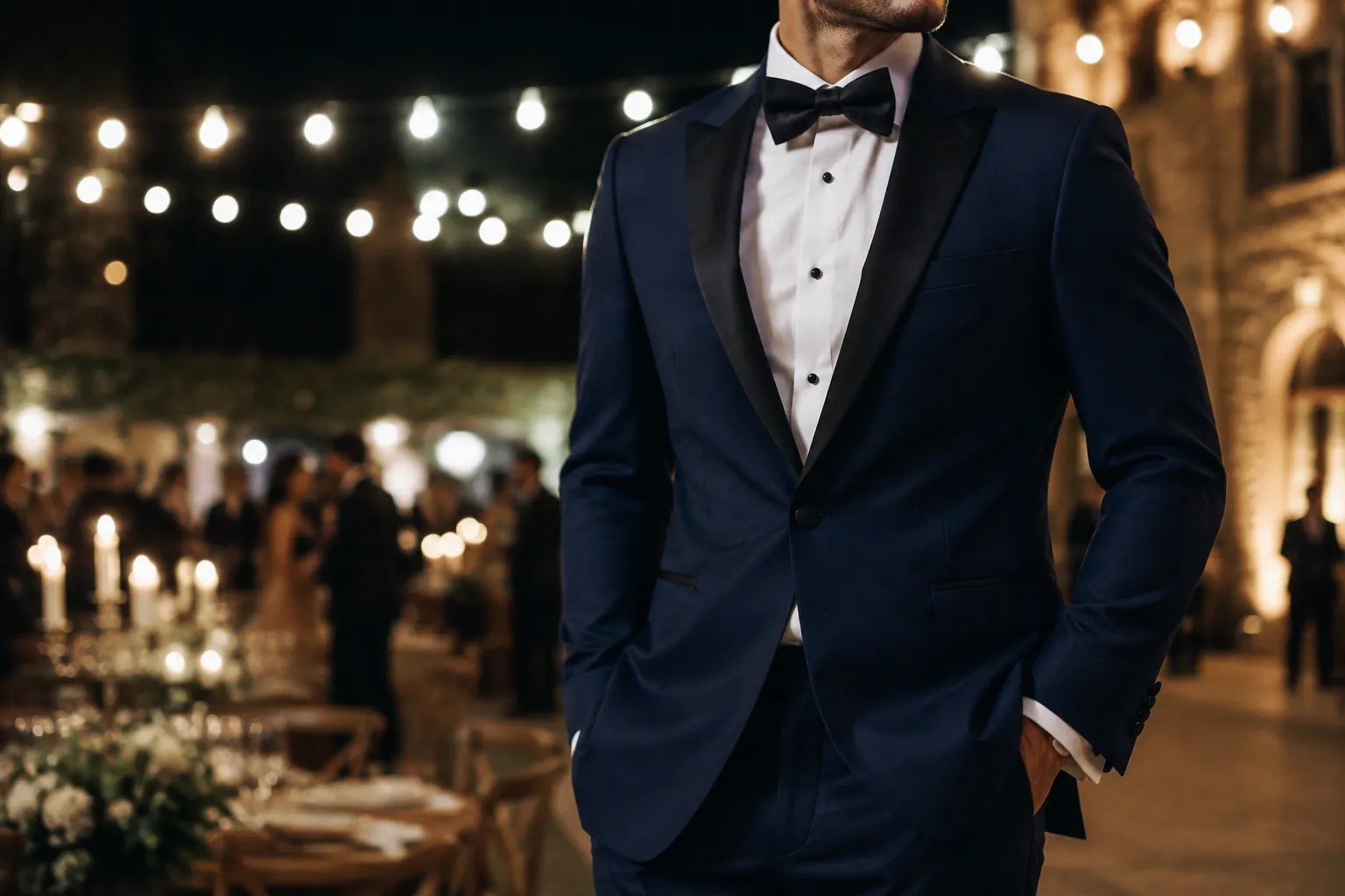 Casamento à noite: o smoking azul meia-noite para brilhar sem roubar a cena