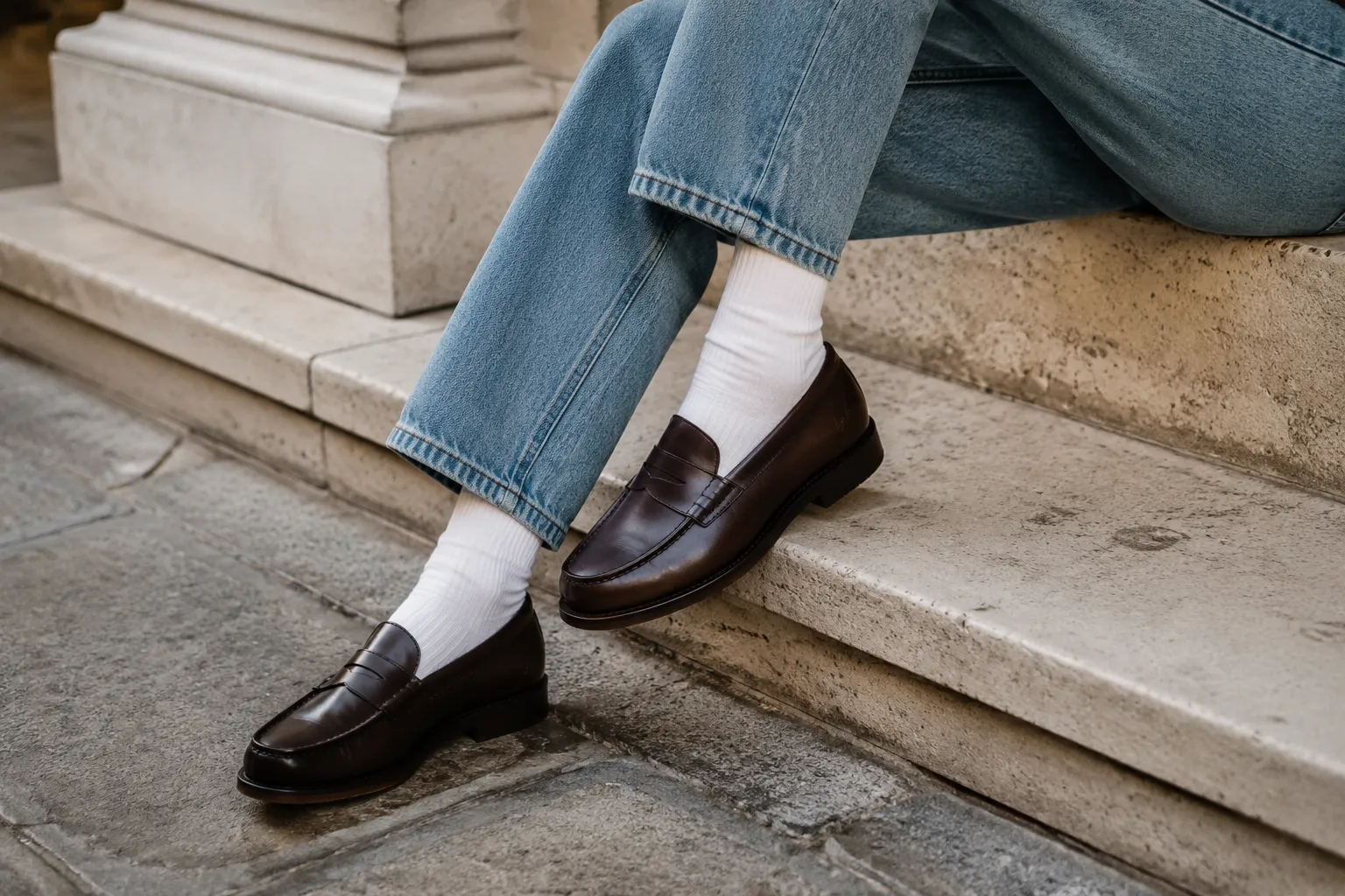 Mocassim com meia: o truque de styling que está em todo lugar