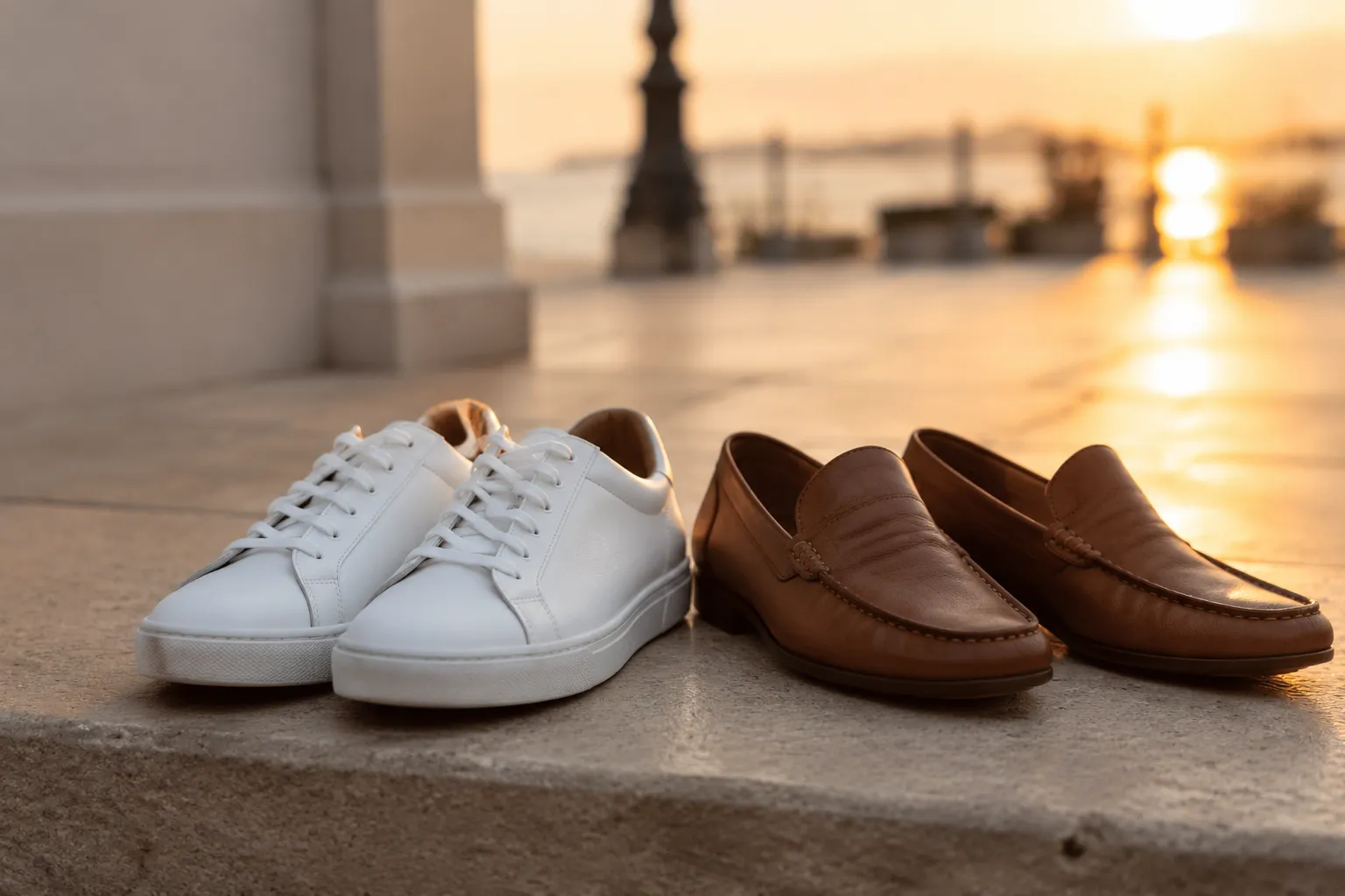 Tênis branco ou mocassim? O duelo fashion para o fim de tarde