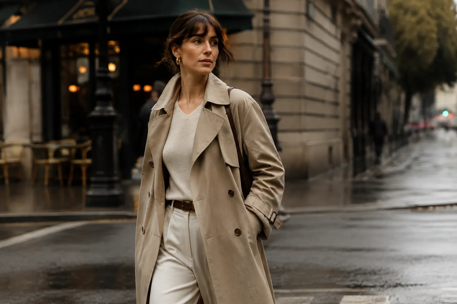Trench coat de luxo: o clássico que resolve a meia-estação sem esforço