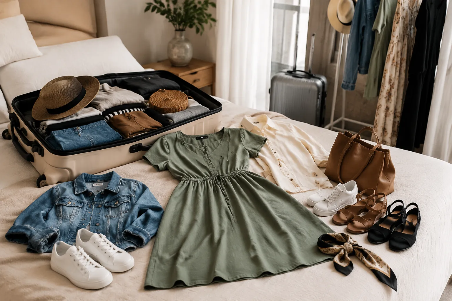 Um vestido midi, mil looks: guia de compras para viagens práticas